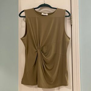 Zenana Twist Knot Sleeveless Top in Sage
